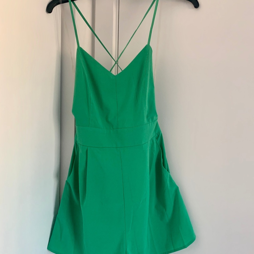Green Romper with pockets